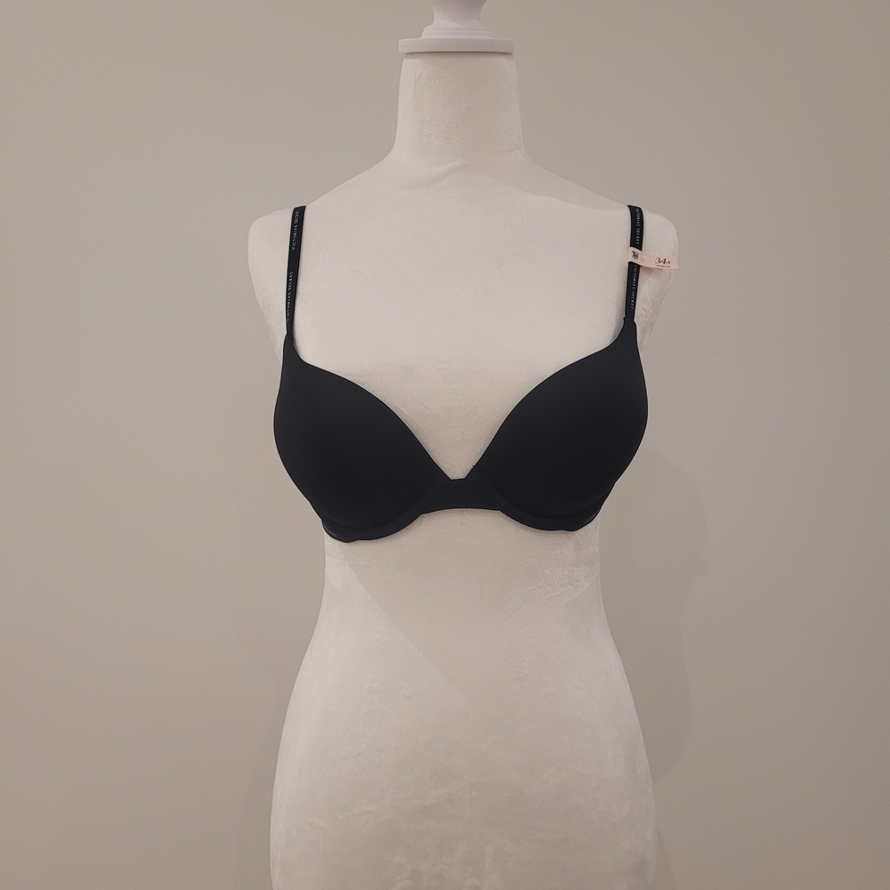 Victoria's Secret T-Shirt Push-Up Plunge Bra 34A - Black - New